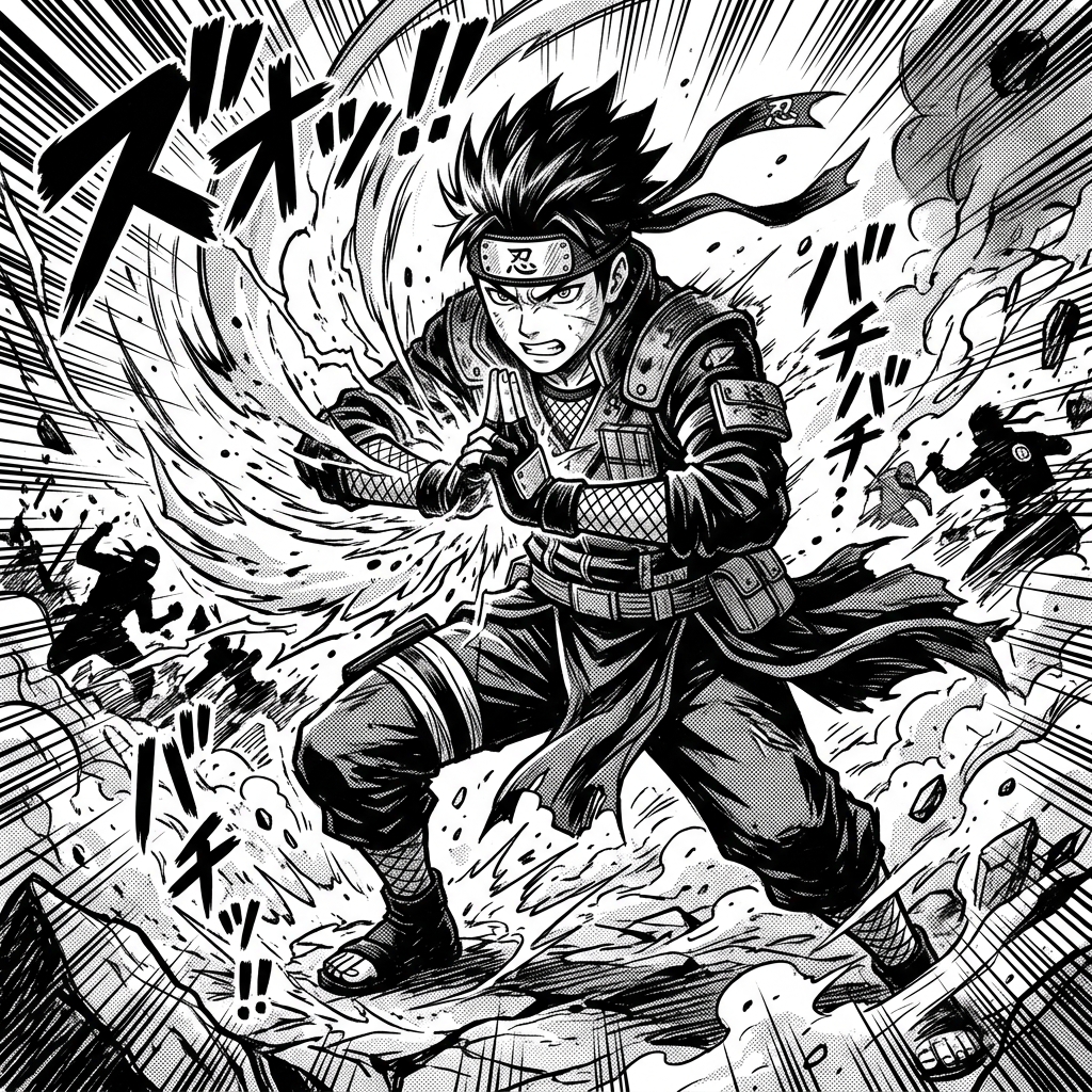 Personagem ninja mangá